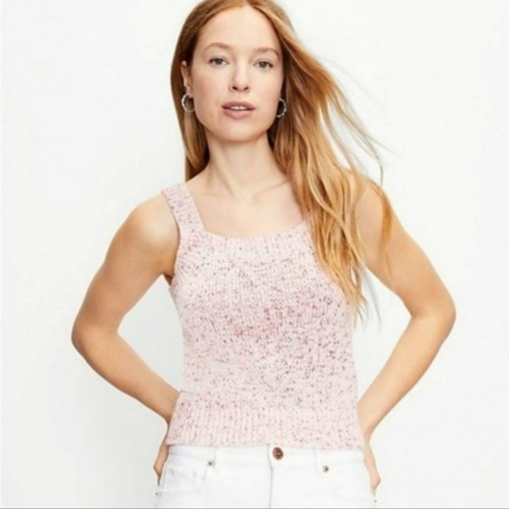 NWOT LOFT Light Pink Speckled Tank Top